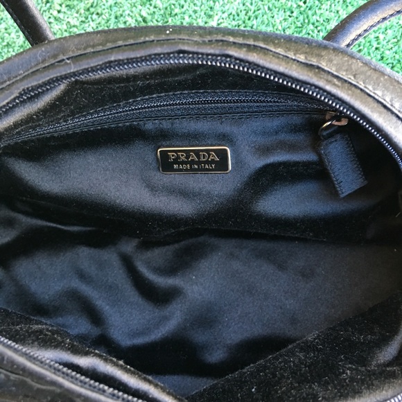 Prada Vintage Y2K Embellished Satin Silk Evening Bag Black - Picture 6 of 8